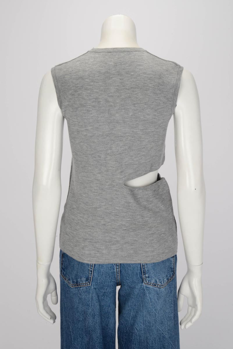 Fendi Grey Wool FF Motif Tank Top M