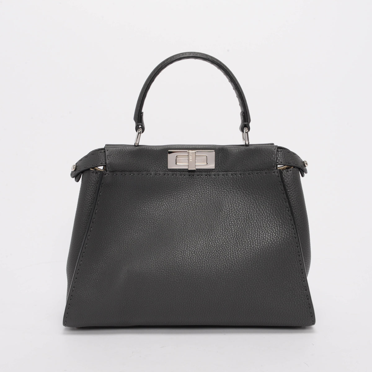 Fendi Charcoal Selleria Medium Peekaboo Bag