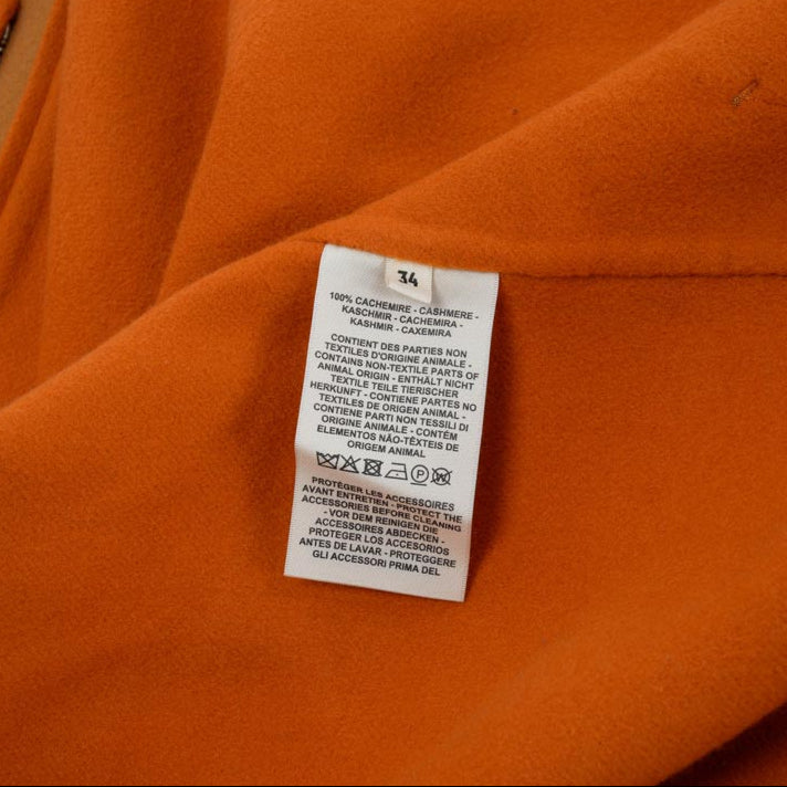 Hermes Mustard & Orange Cashmere Long Zipped Coat