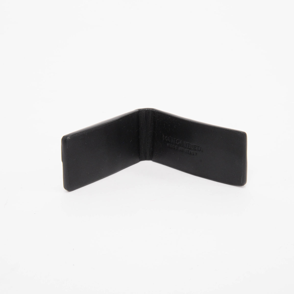 Bottega Veneta Black Leather Intrecciato Money Clip