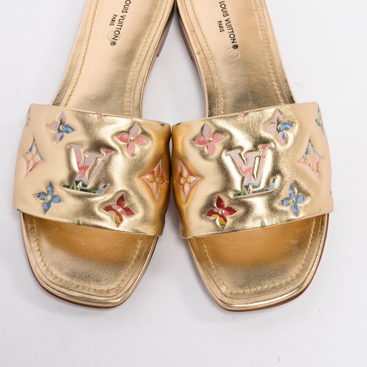 Louis Vuitton Gold Embossed Monogram Garden Revival Flats 36