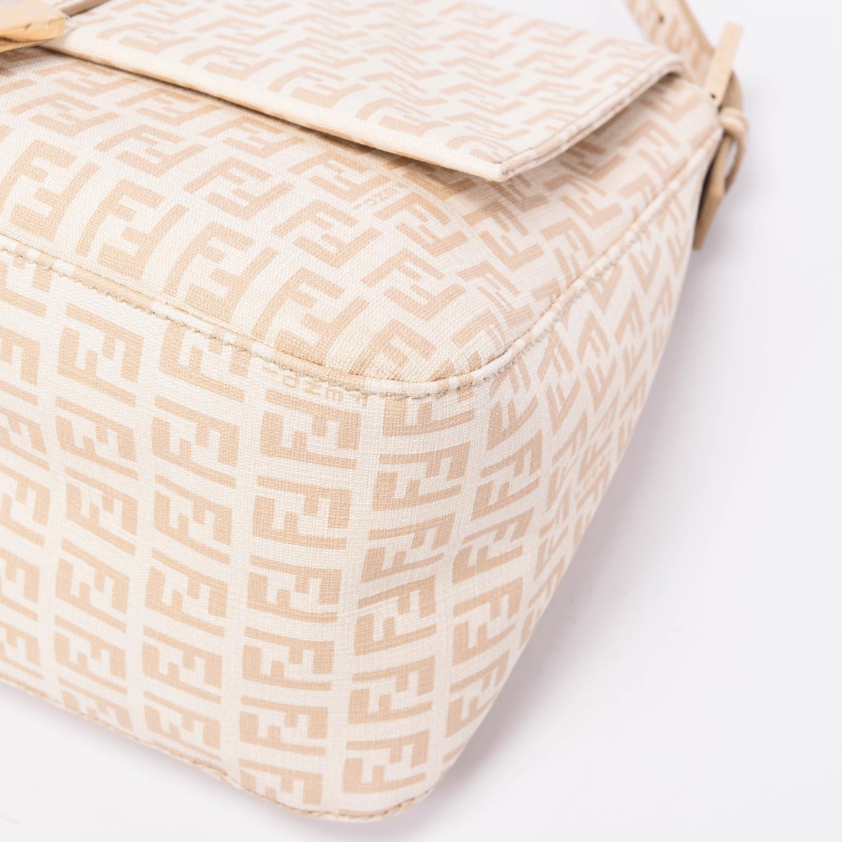 Fendi White Zucchino Canvas Mamma Baguette Bag