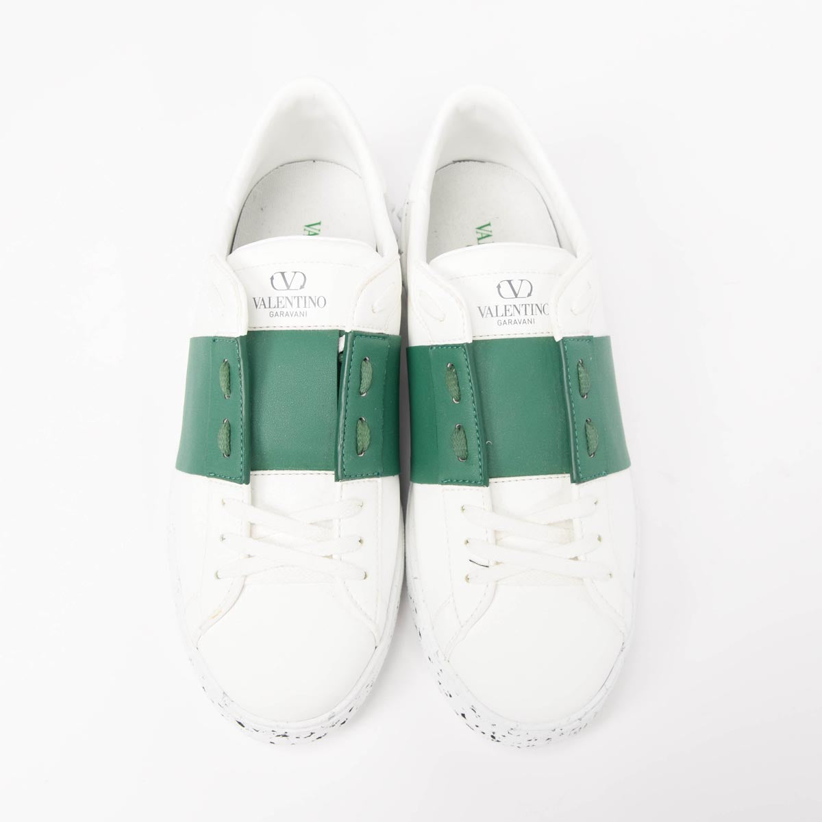 Valentino White Leather Open For Change Sneakers 41.5