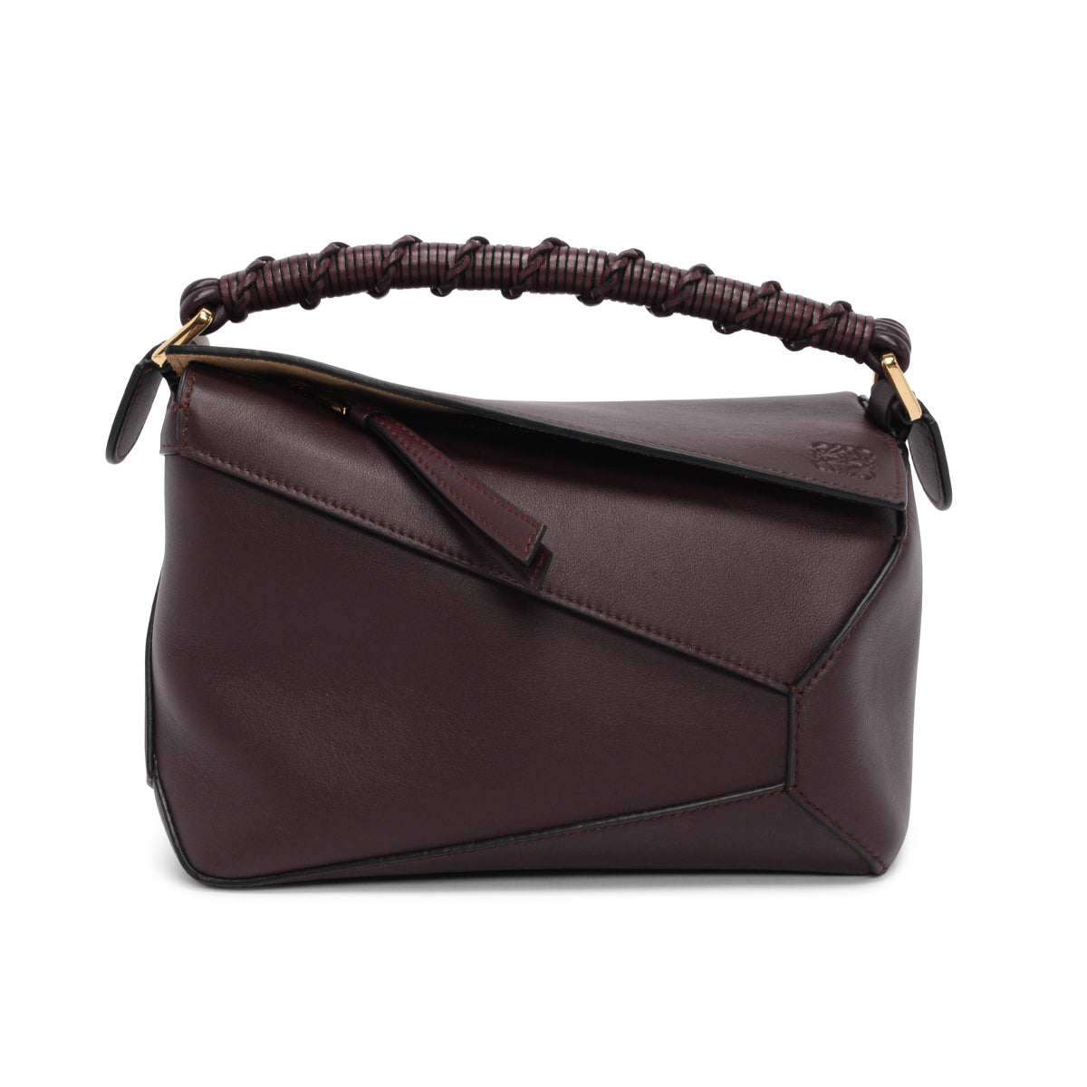 Loewe Prune Calfskin Small Puzzle Edge Bag