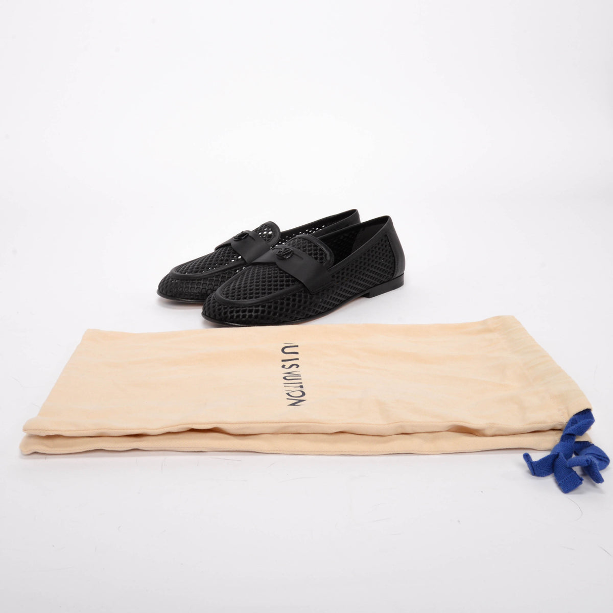 Louis Vuitton Black Perforated Calfskin Soho Flat Loafers 39