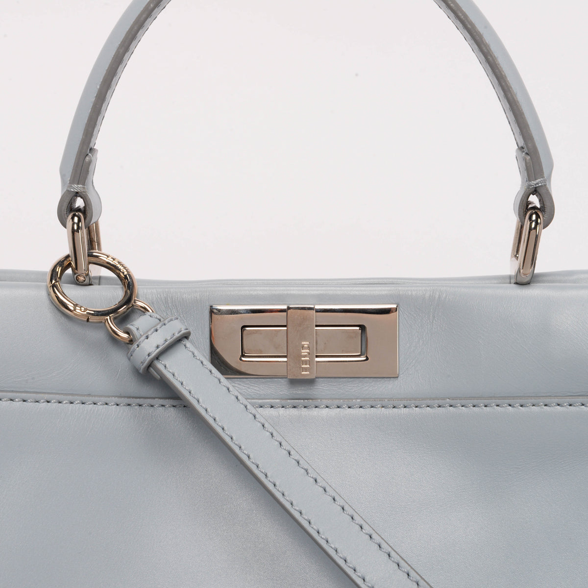 Fendi Pale Blue Nappa Medium Peekaboo Bag