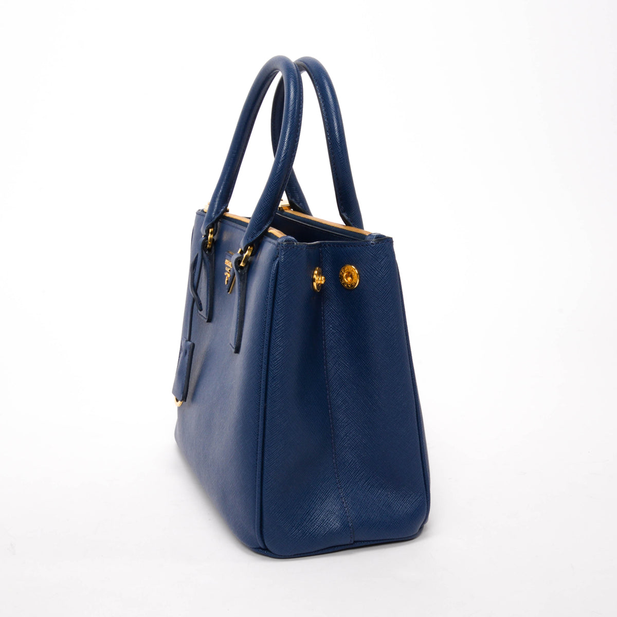 Prada Bluette Saffiano Lux Small Galleria Tote