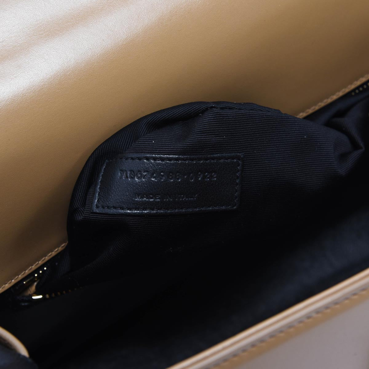 Saint Laurent Camel Calfskin Le Fermoir Top Handle Bag