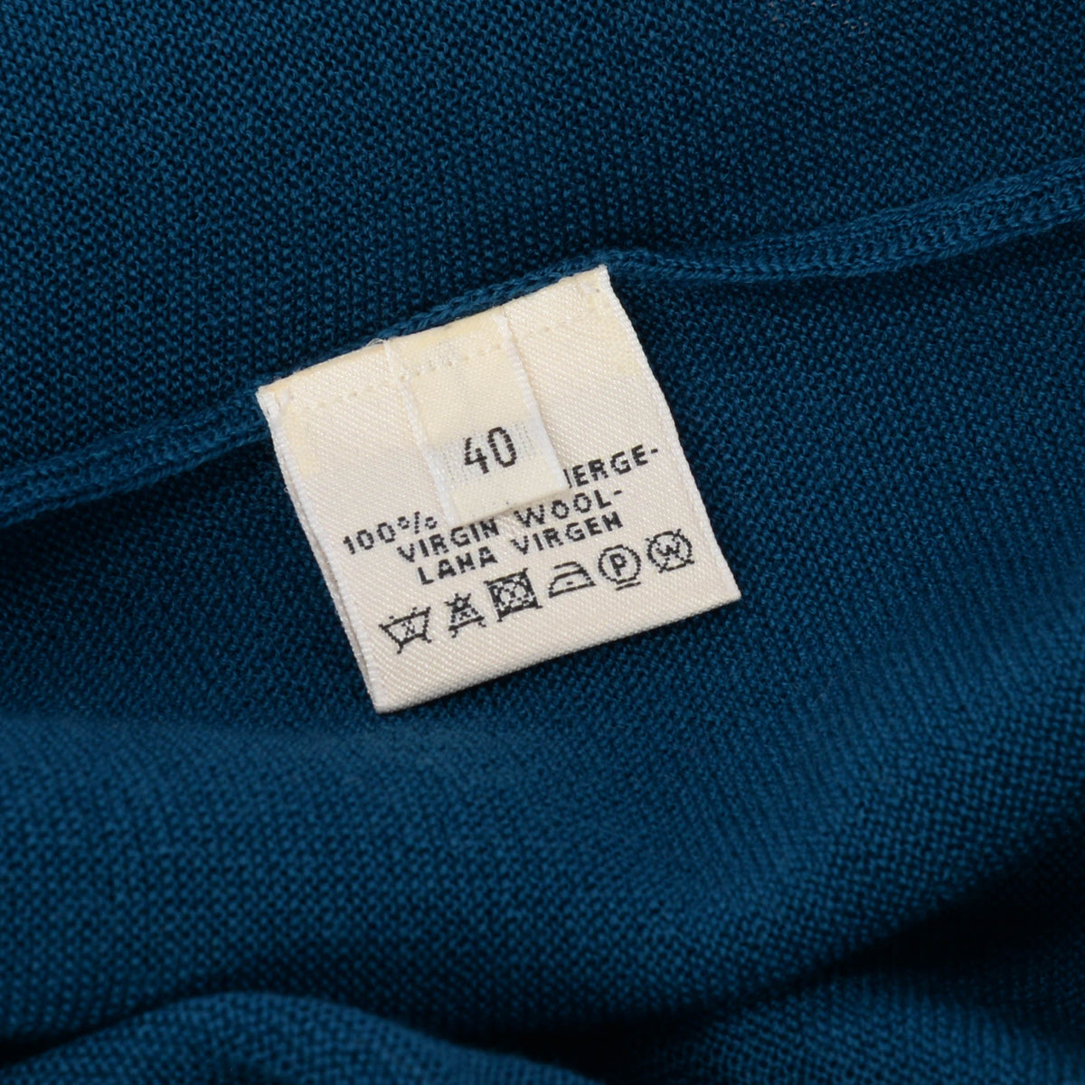 Hermes Teal Wool Contrast Trim Sweater FR 40