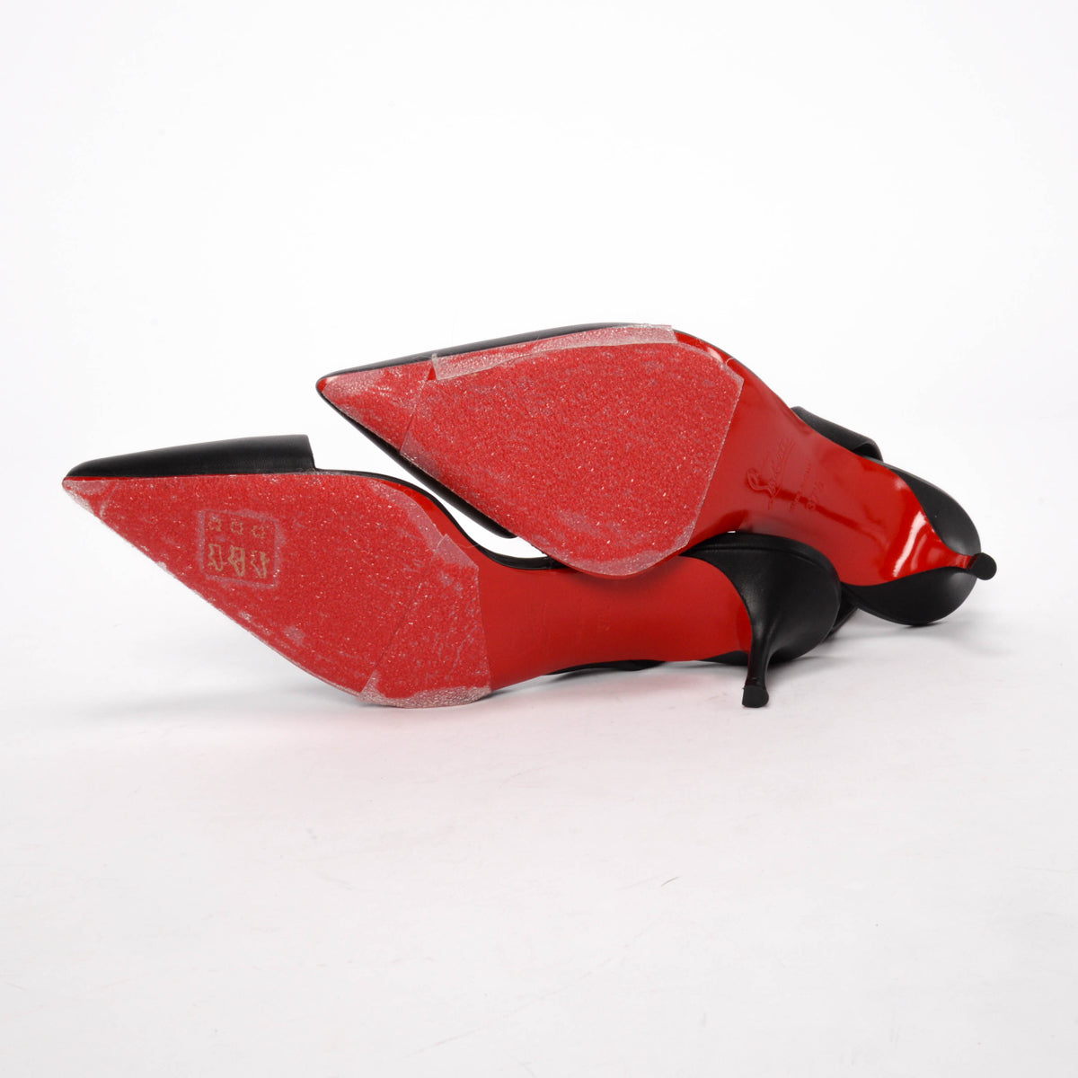 Christian Louboutin Black Nappa Viola Slingback Pumps 37.5