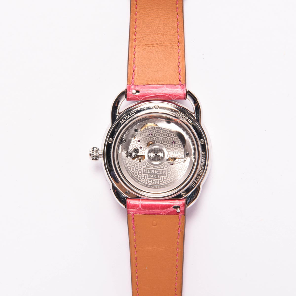Hermes Stainless Steel & Diamond Arceau Petite Lune Watch