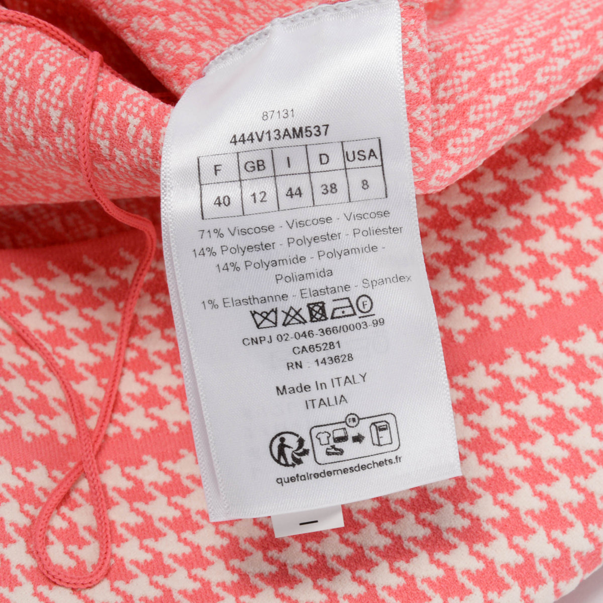 Dior Pink & White Technical Knit Dioriviera Short Sleeve Jacket FR 40
