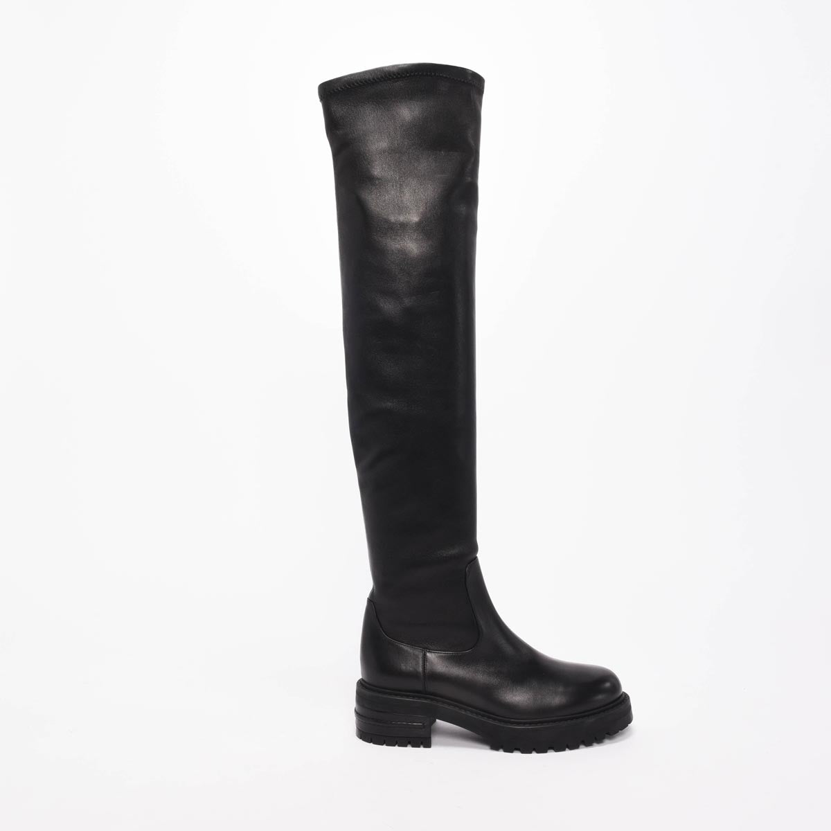 Dior Black Stretch Lambskin D-Fight Over-the-Knee Boots 37.5