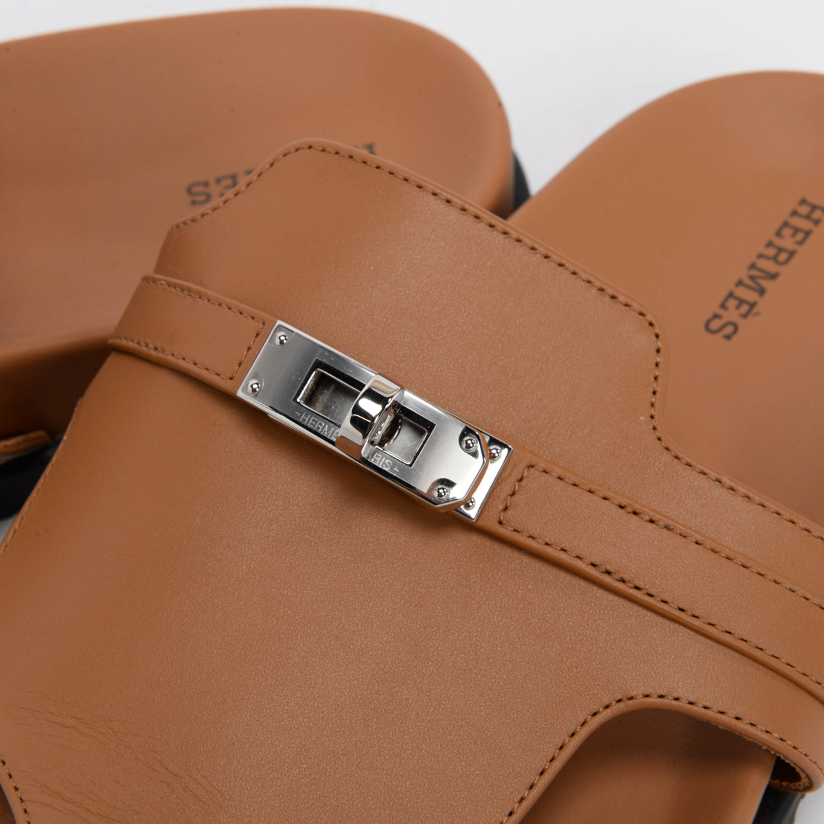 Hermes Naturel Calfskin Empire Sandals 40