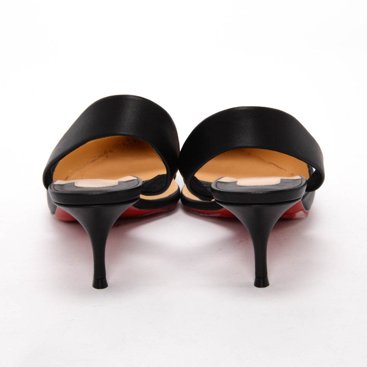 Christian Louboutin Black Nappa Viola Slingback Pumps 37.5