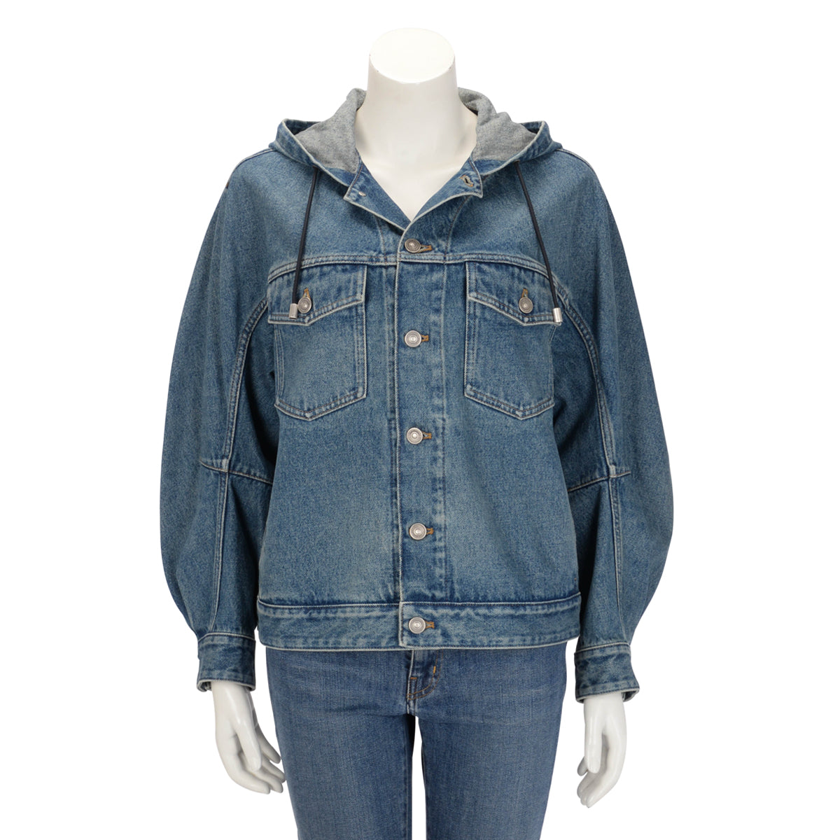 Dior Stonewashed Denim Oversized Hooded Jacket FR 38