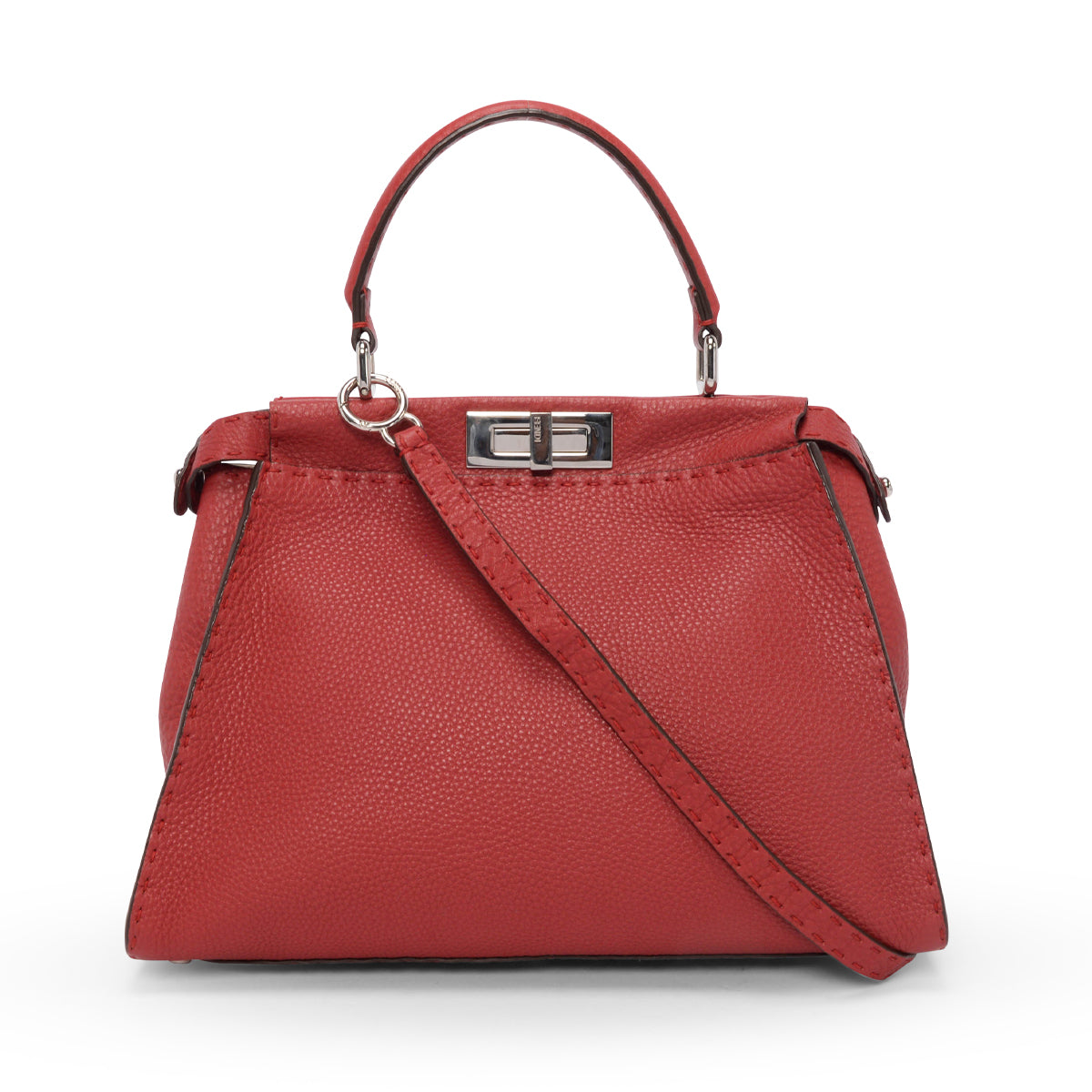 Fendi Raspberry Selleria Medium Peekaboo Bag