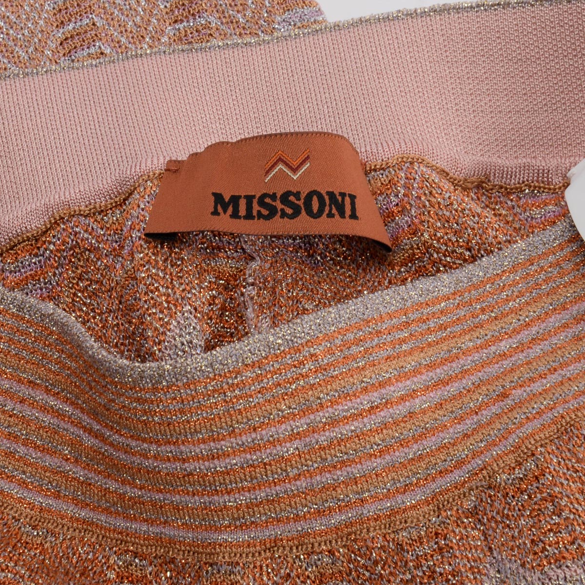 Missoni Orange Lurex Waves Chevron Trousers IT 38