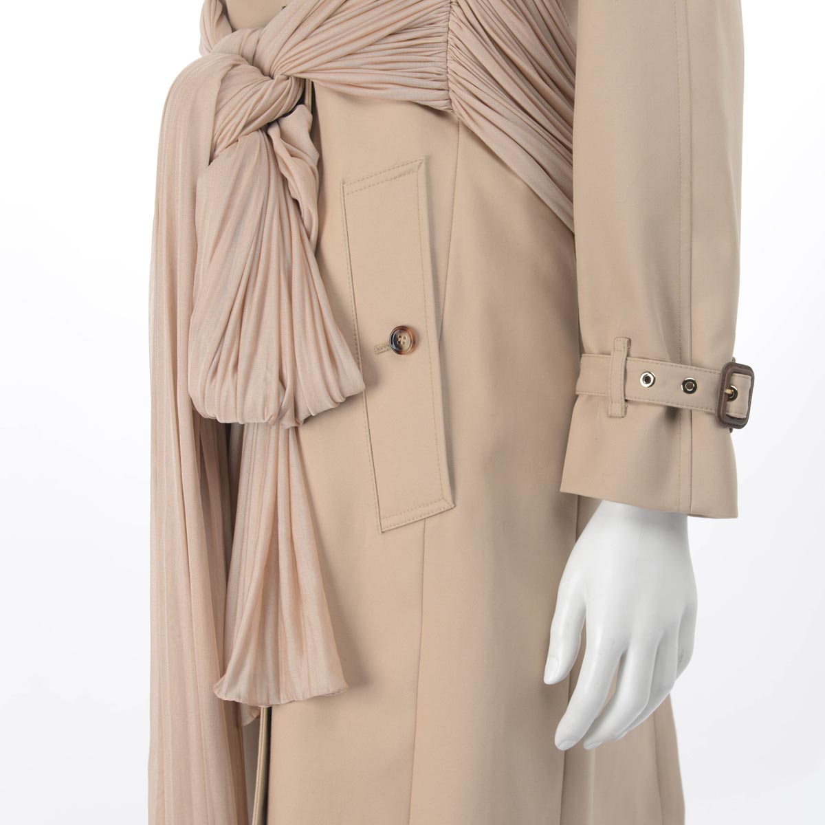 Burberry Honey Trench Coat with Draped Belt UK 4