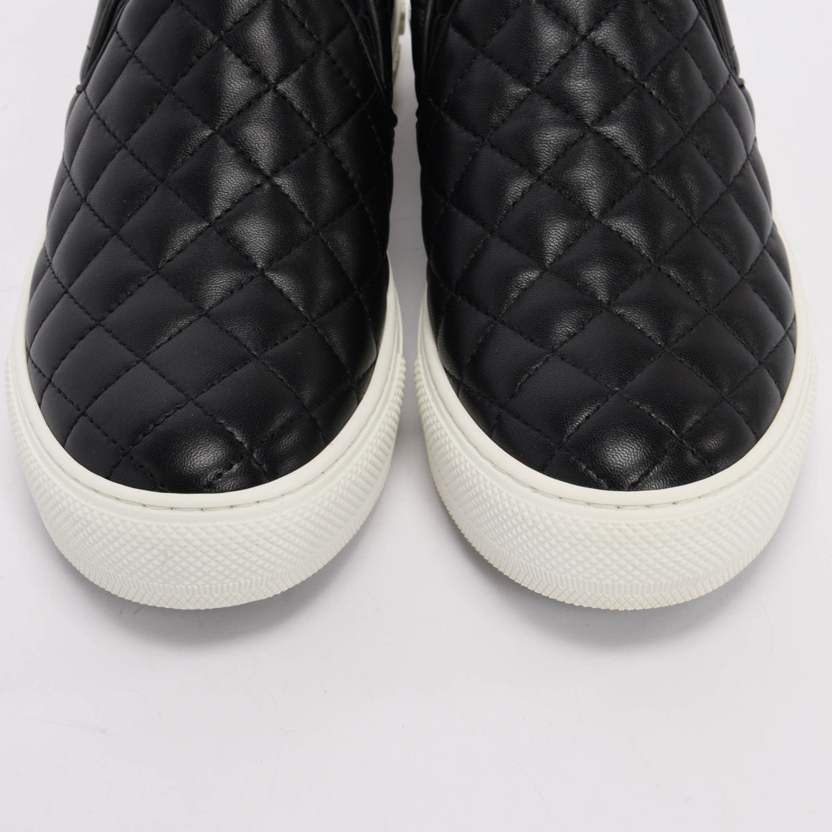 Ferragamo Black Quilted Lambskin Lisa 1 Slip-On Sneakers 6.5