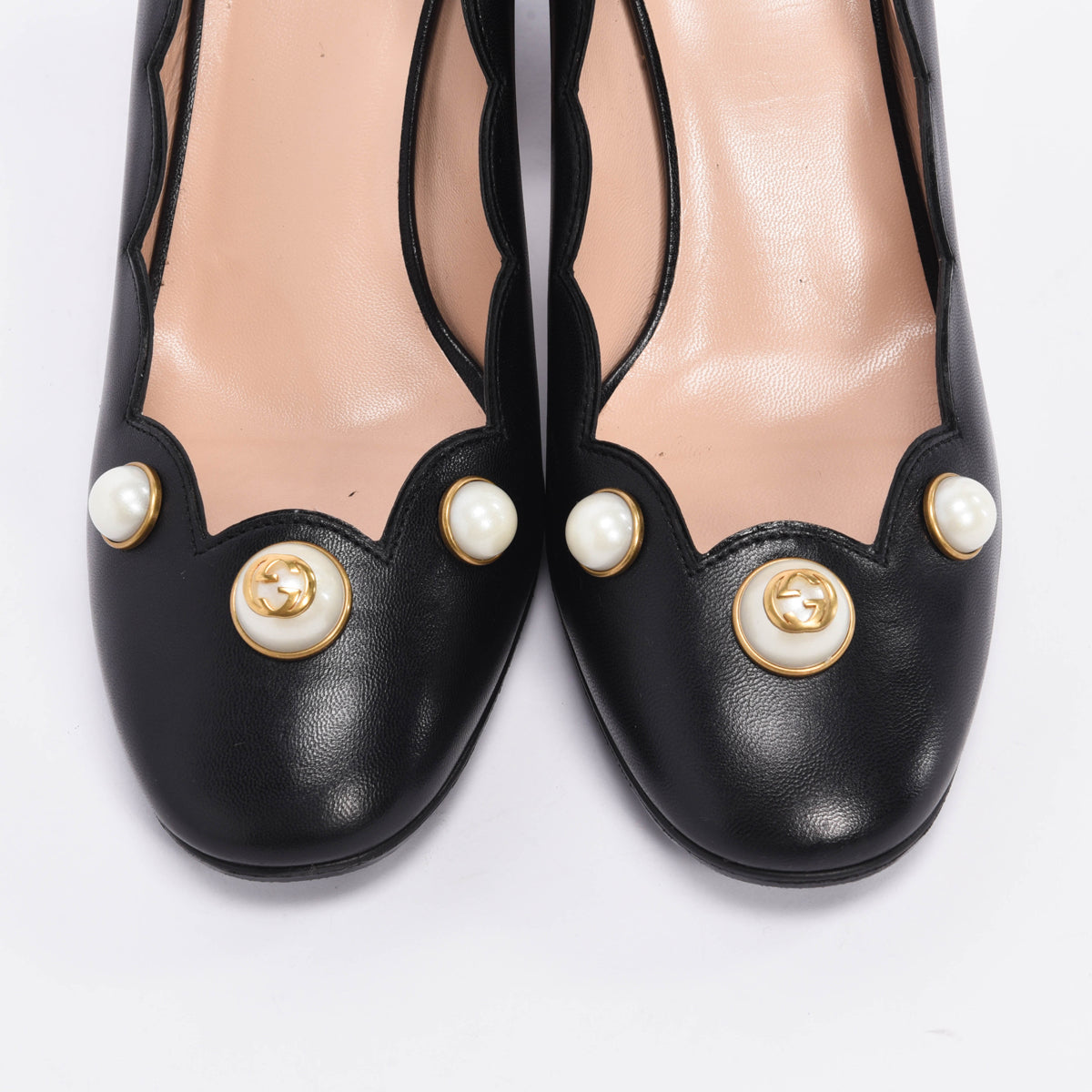 Gucci Black Pearl Embellished Willow Loafer Pumps 36