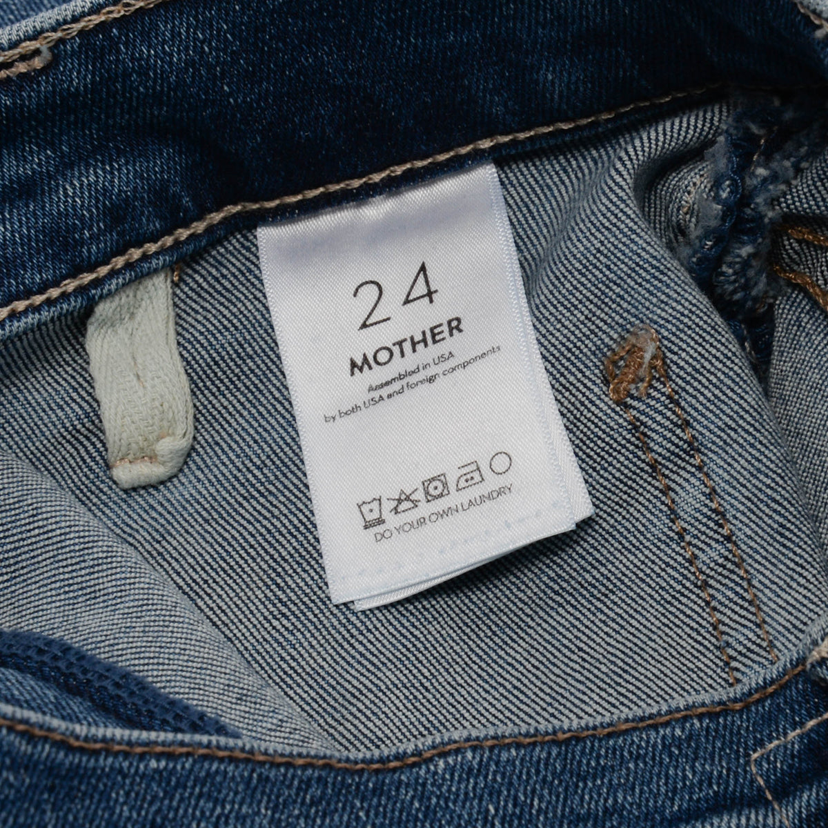 Mother Blue Denim Patch Pocket Mid Rise Maven Jeans 24