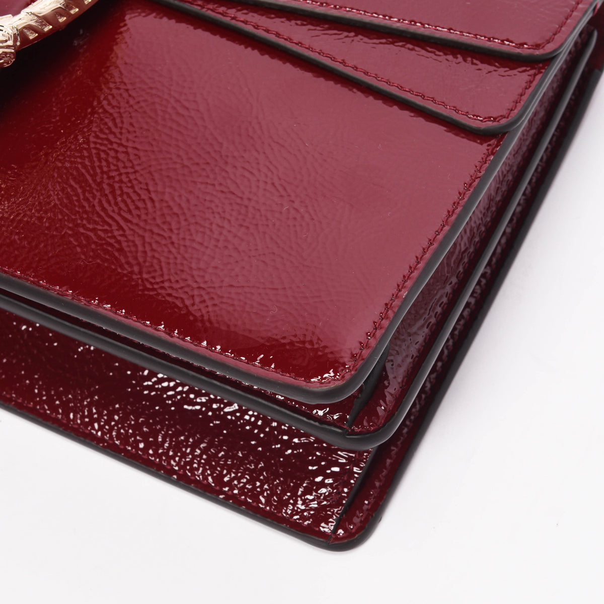 Gucci Rosso Ancora Crinkled Patent Small Dionysus Bag