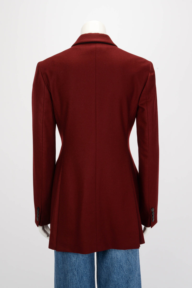 Dior Burgundy Wool D.B. Longline Blazer FR 40