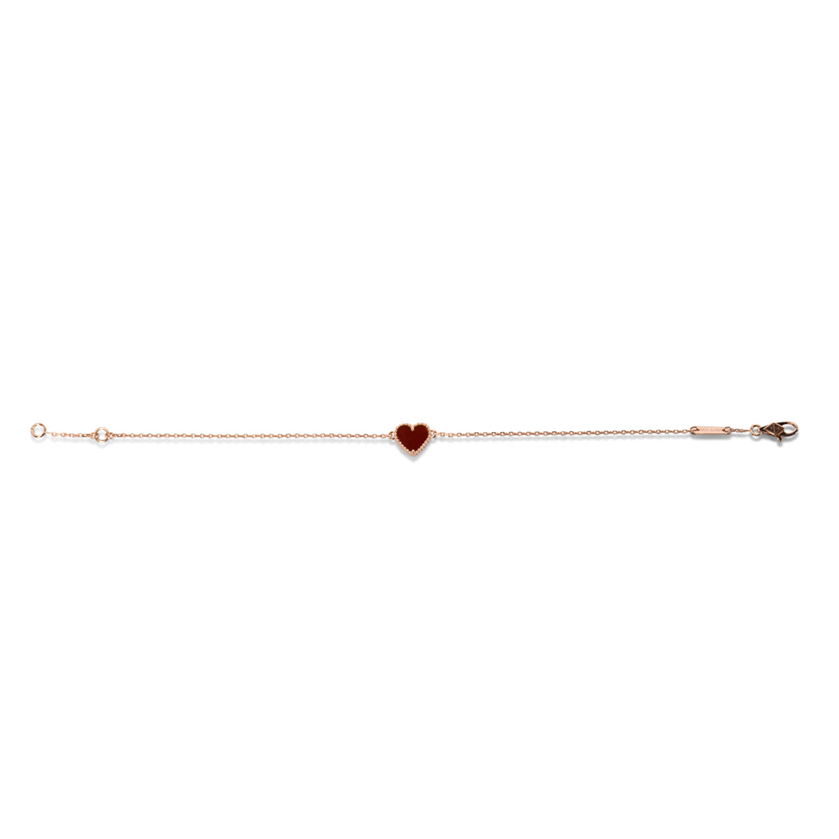 Van Cleef & Arpels Rose Gold & Carnelian Sweet Hearts Bracelet