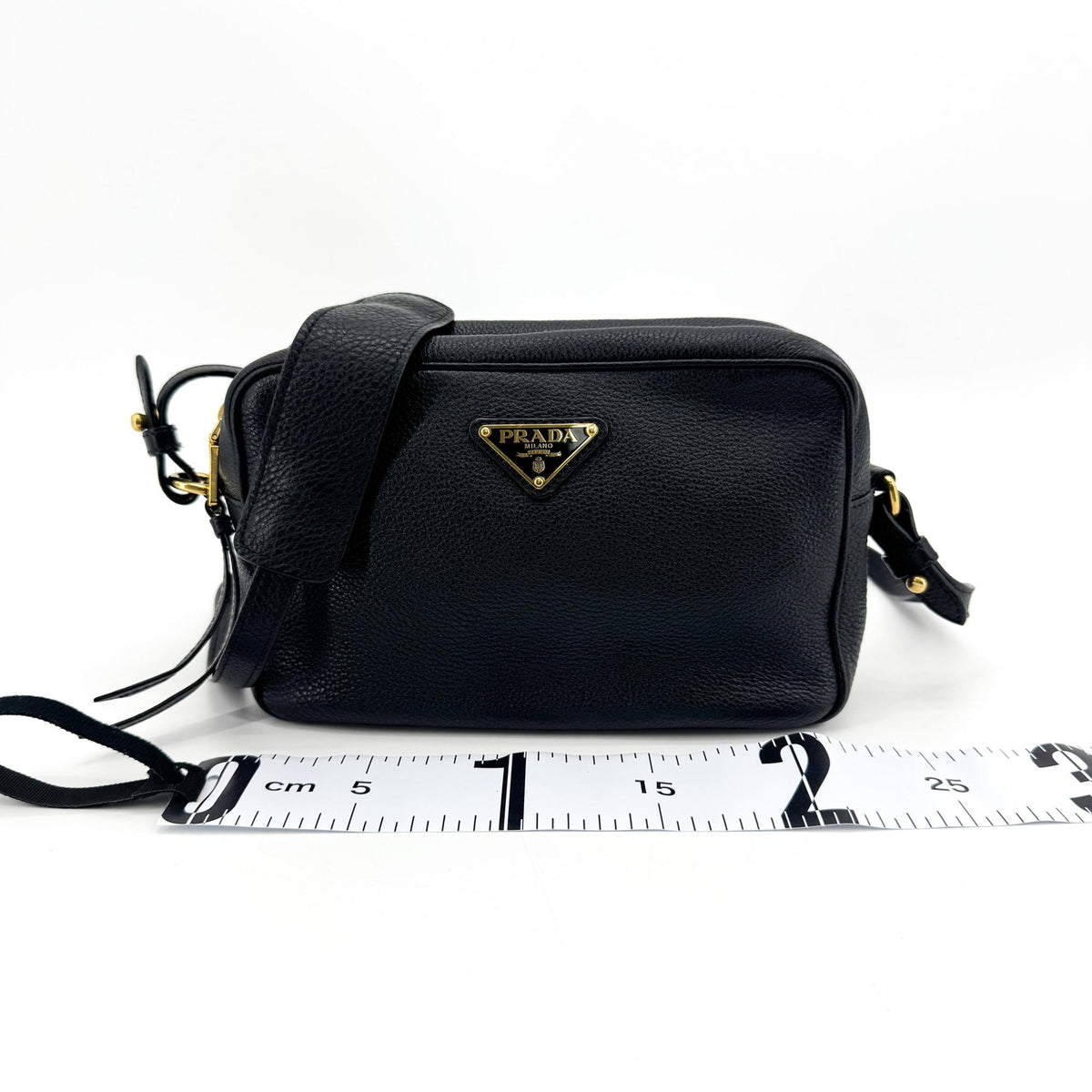 Prada Black Vitello Phenix Camera Bag