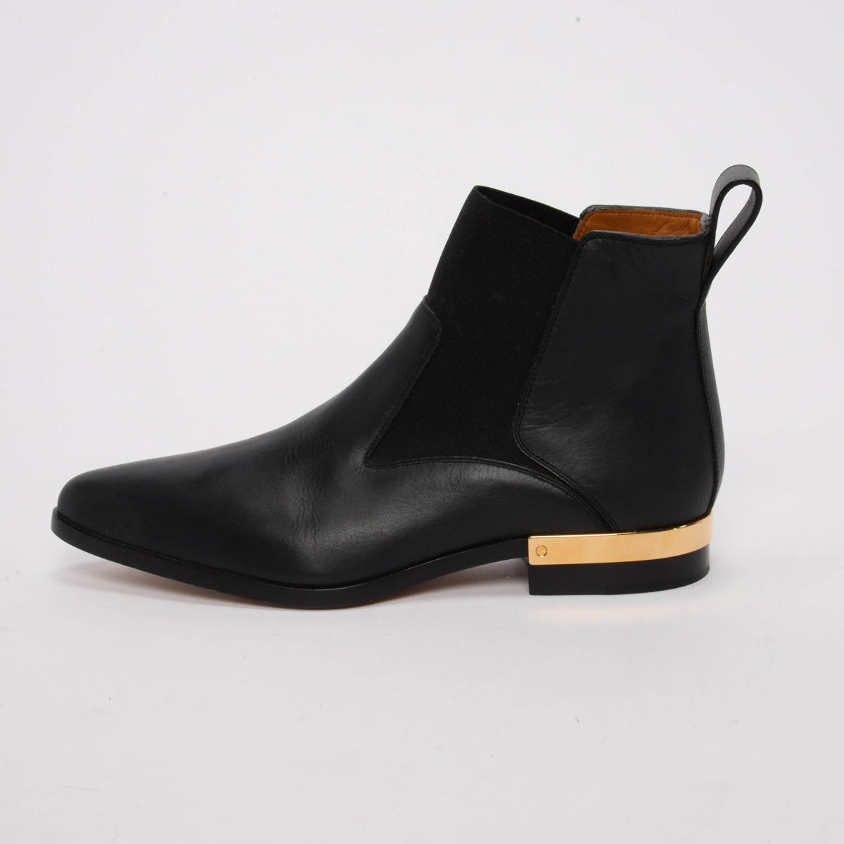 Chloe Black Calfskin Drew Chelsea Ankle Boots 38.5