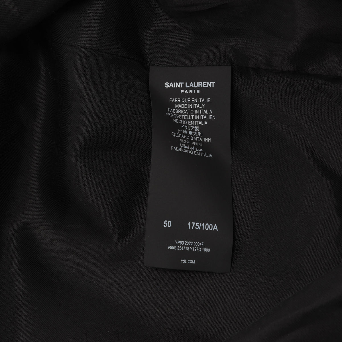 Saint Laurent Black Wool & Lambskin Teddy Jacket 50