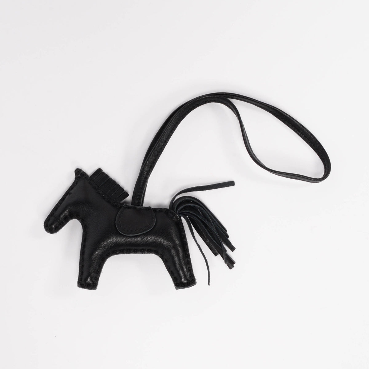 Hermes So Black Milo Lambskin Rodeo PM Bag Charm