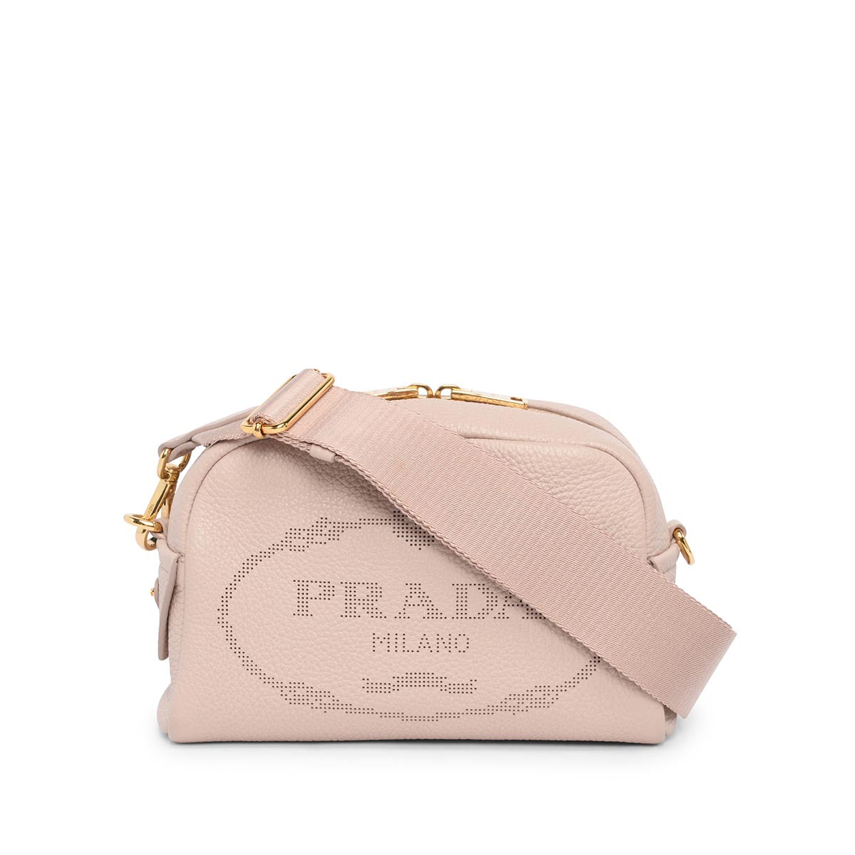 Prada Ninfea Vitello Daino Perforated Logo Bag