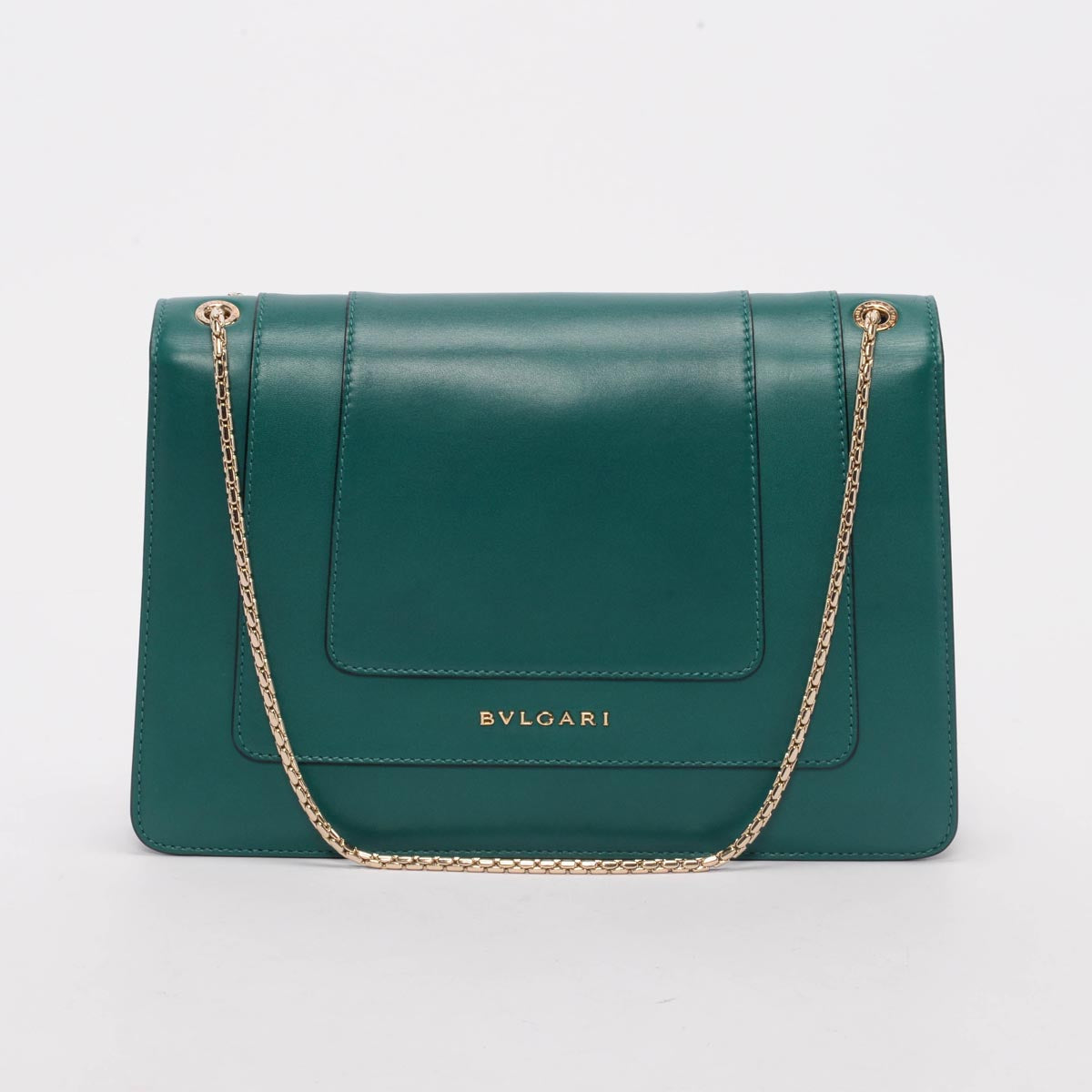 Bulgari Emerald Calfskin Medium Serpenti Forever Bag