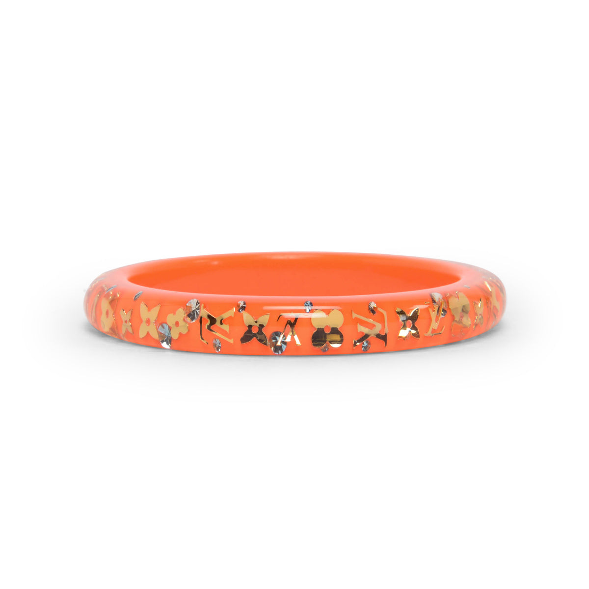 Louis Vuitton Orange Resin Monogram Inclusion Bangle