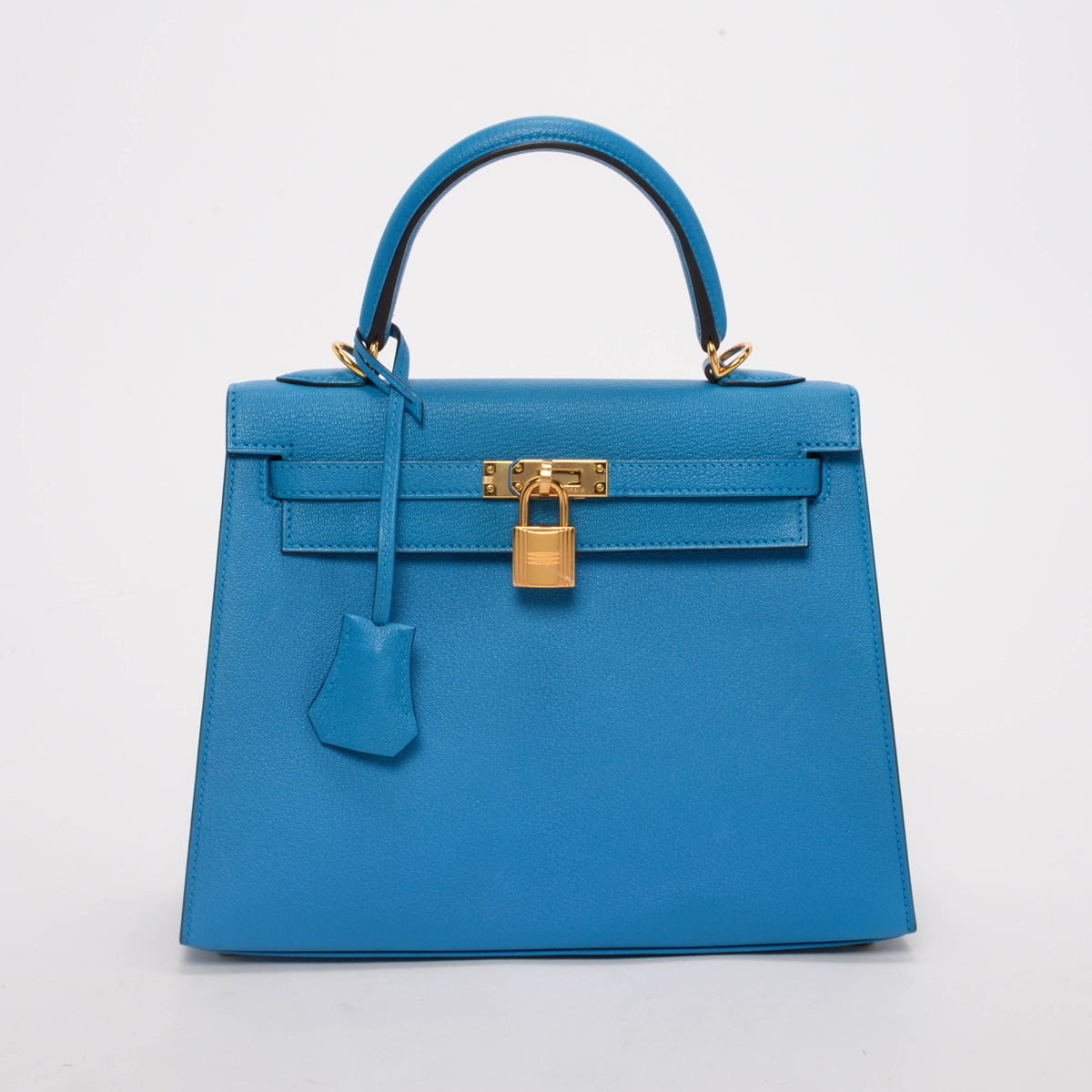 Hermes Blue Zanzibar Chevre Chandra Kelly 25