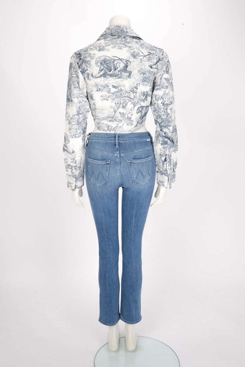 Mother Blue Denim Mid Rise Dazzler Ankle Jeans 24