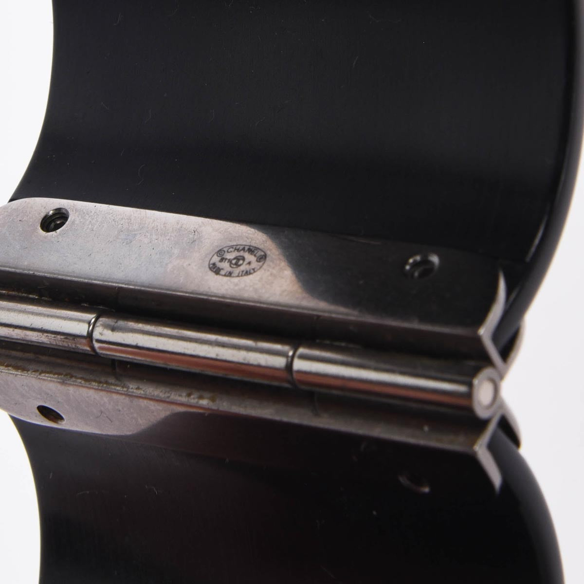 Chanel Black Resin CC Gripoix Cuff