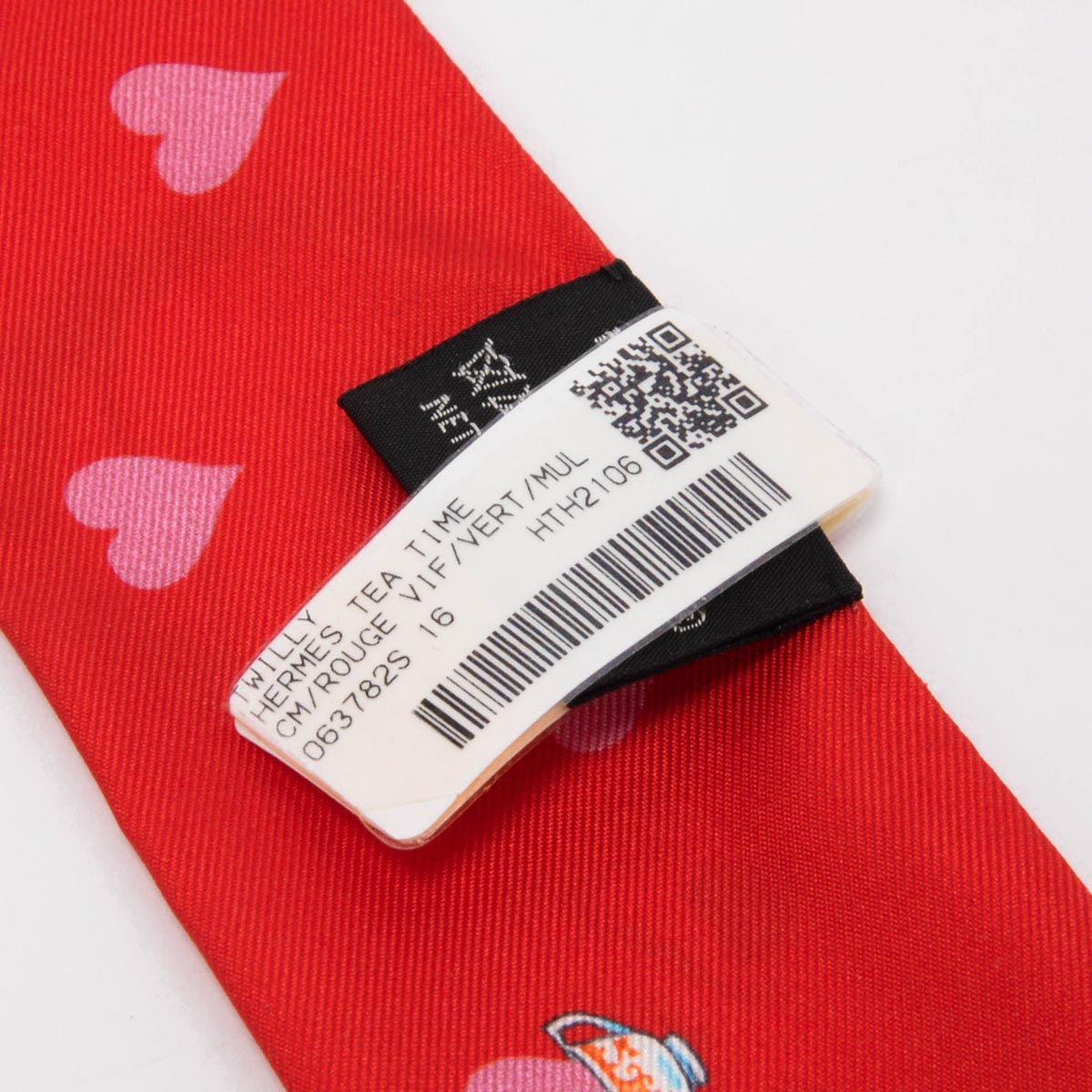 Hermes Rouge Vif Silk Tea Time Twilly