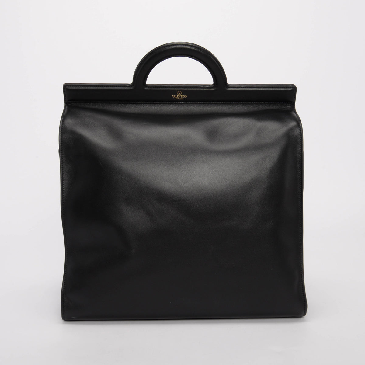 Valentino Black Smooth Calfskin Tagged Tote