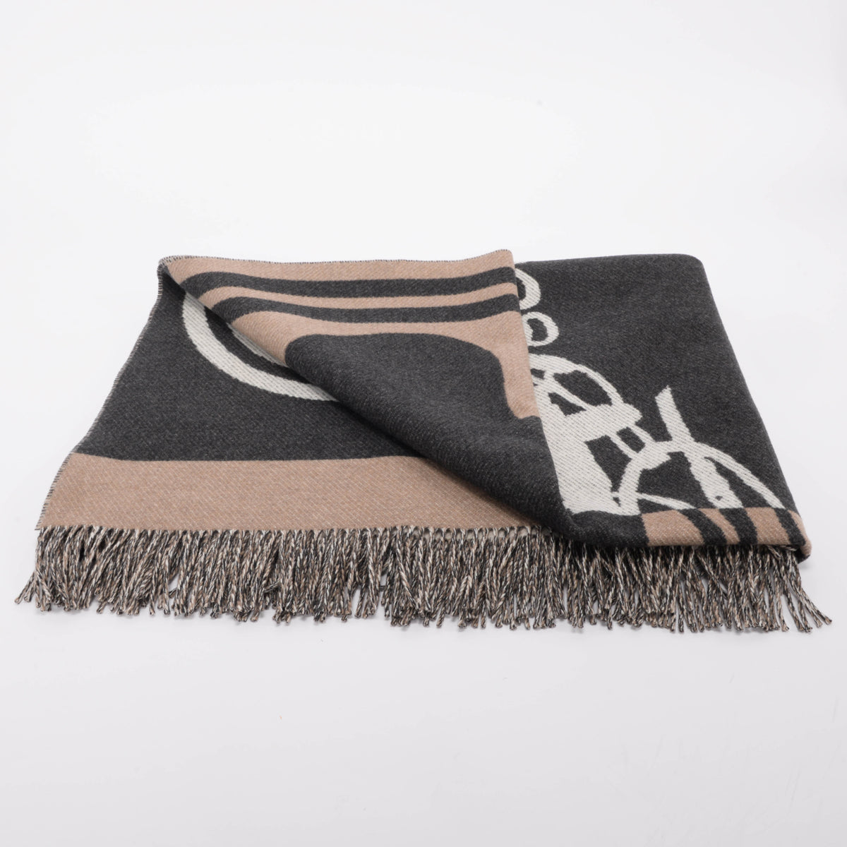 Hermes Brown Cashmere Brides de Gala Blanket