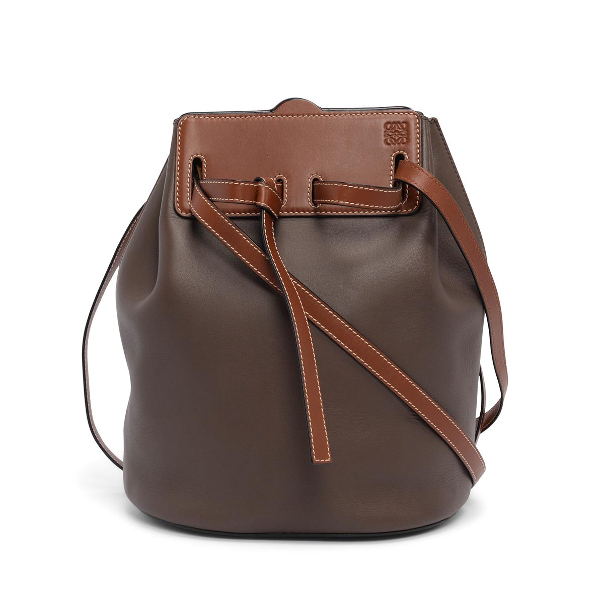 Loewe Brown Calfskin Lazo Bucket Bag