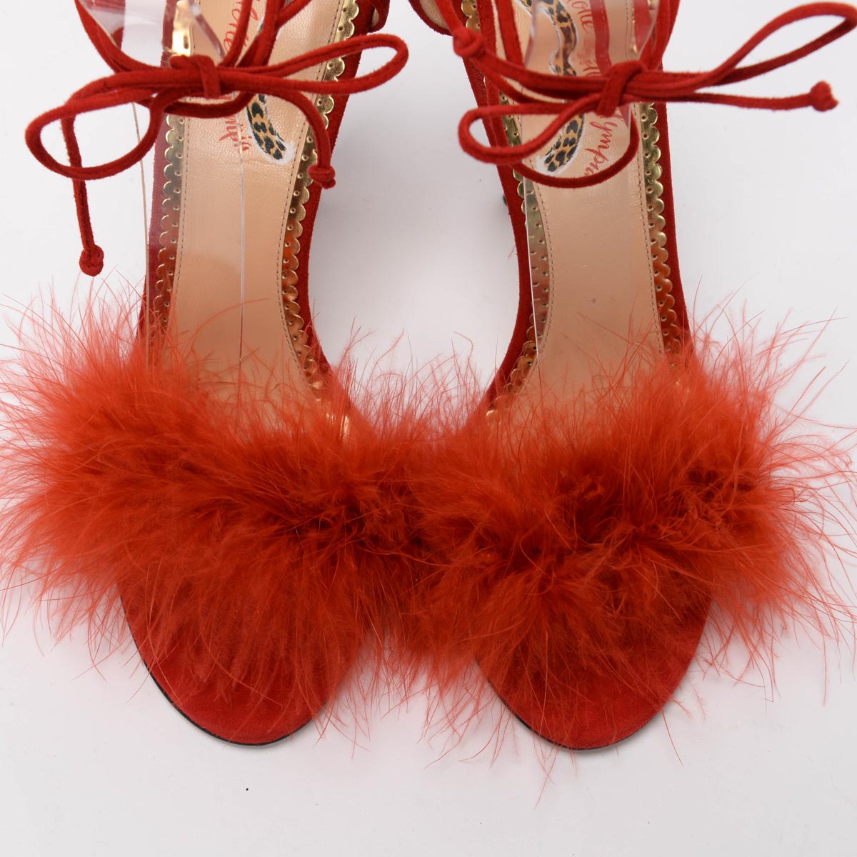 Charlotte Olympia Red Suede Salsa Tie-Up Sandals 39