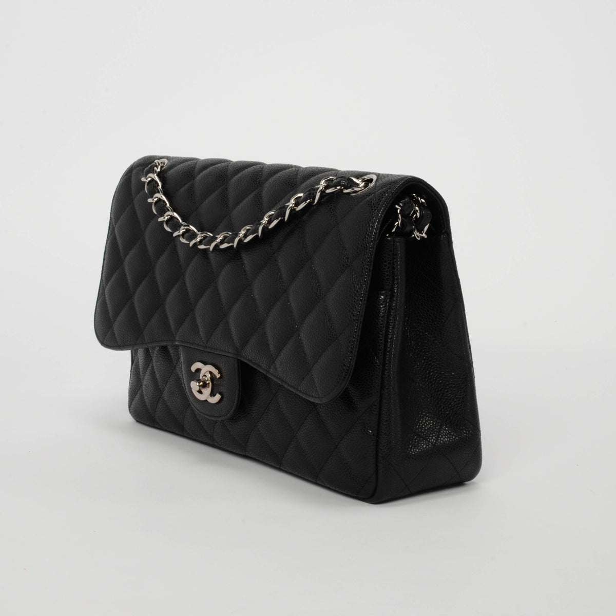 Chanel Black Quilted Caviar Large Classic Flap Bag