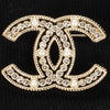 Chanel Light Gold Pearl & Crystal CC Brooch - Blue Spinach