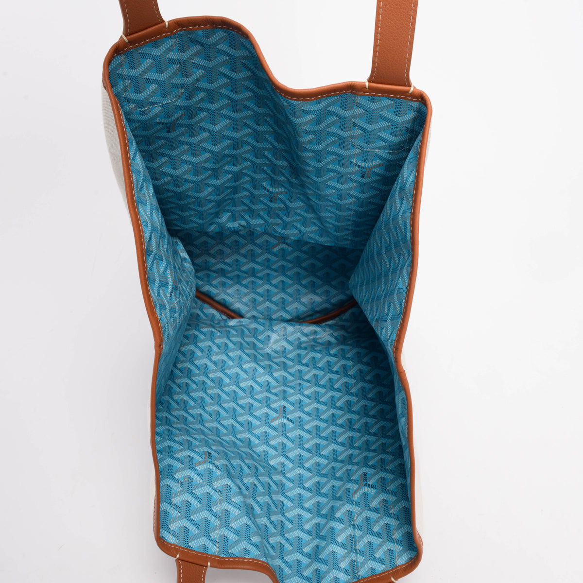 Goyard Turquoise Goyardine Reversible Belharra Tote