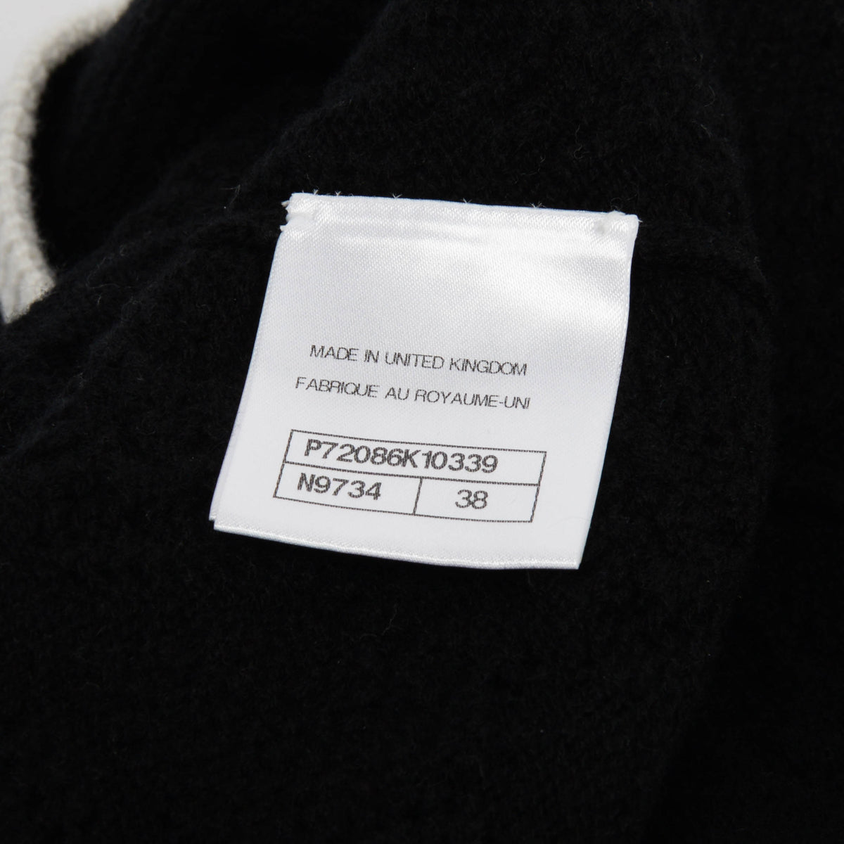 Chanel Black & White Cashmere Knit Striped CC Cardigan FR 38