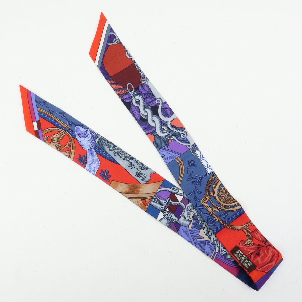 Hermes Red & Blue Cavalleria d'Etriers Twilly