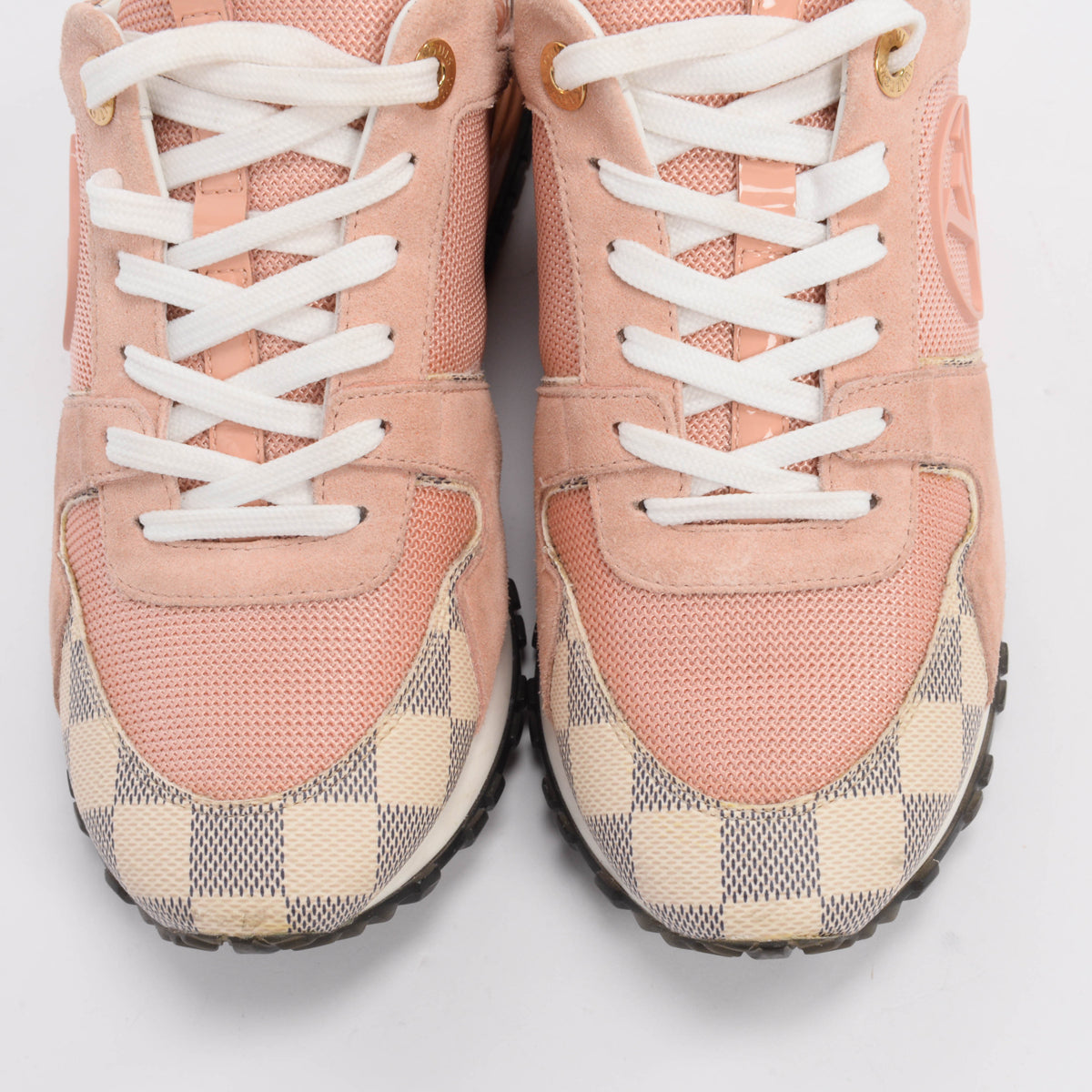 Louis Vuitton Pink Damier Azur Run Away Sneakers 37